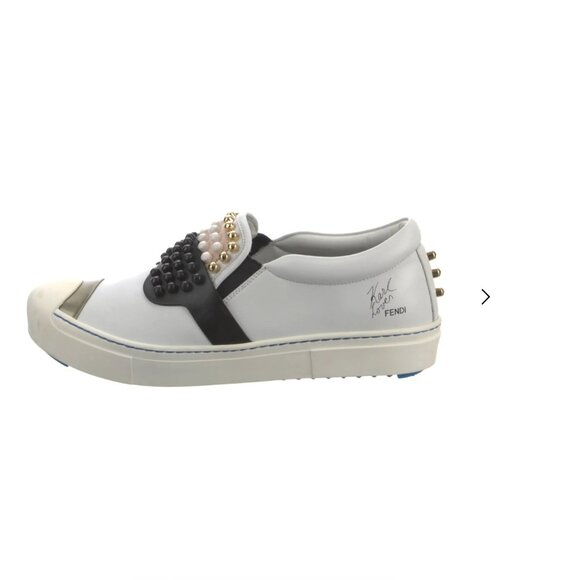 Fendi sneakers, EU 41 / US 11, Karl Lagerfeld Karlito studded low top sneakers! - Picture 2 of 7